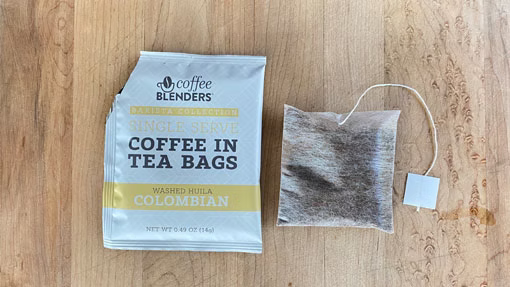 Tea bag style coffee sachet packaging
