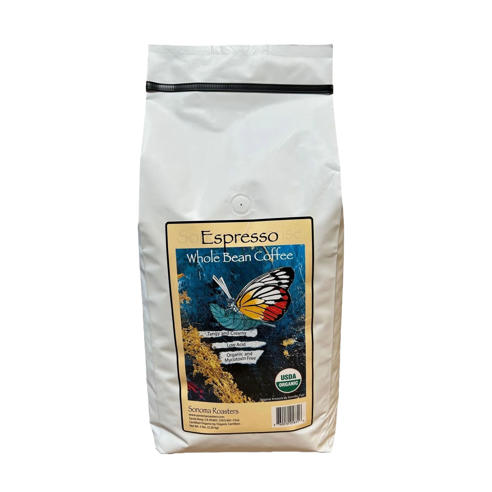 Five-pound Sonoma Roasters stand-up coffee bag