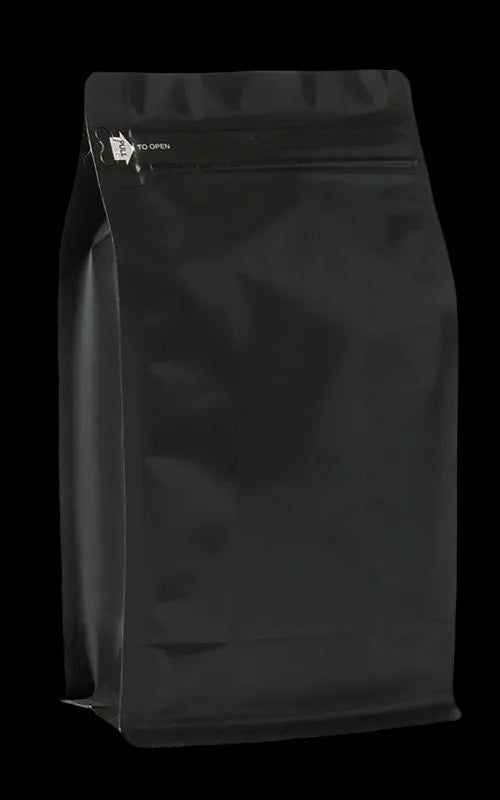Black matte private label coffee bag